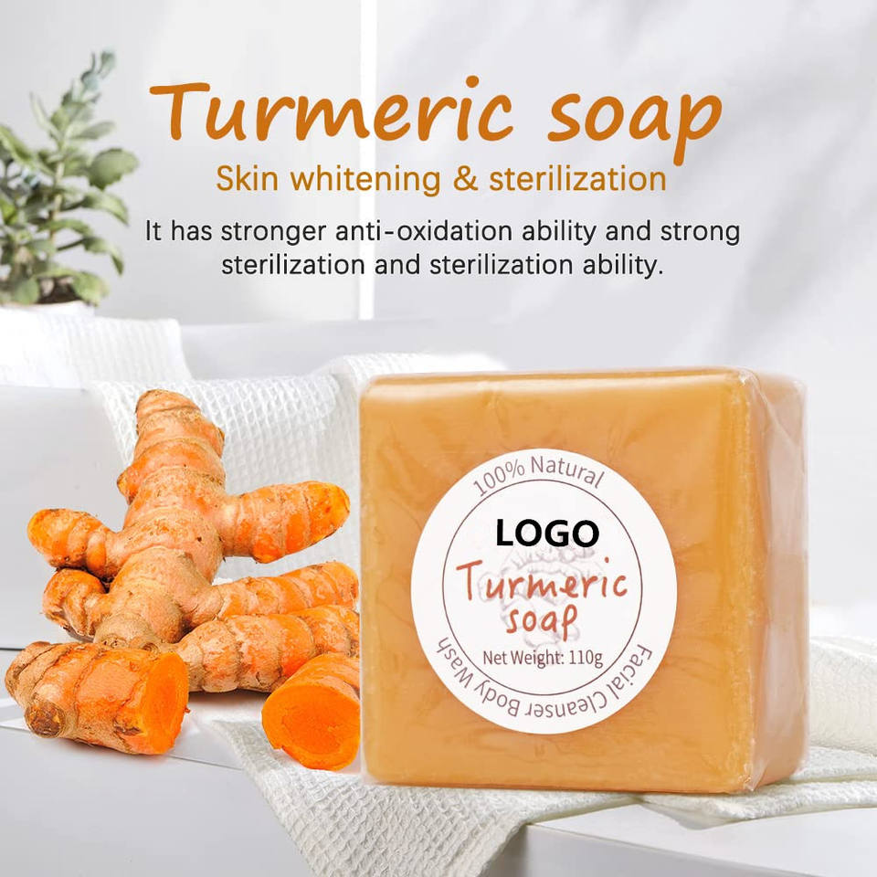 Savon pour le visage au curcuma de marque privée en gros