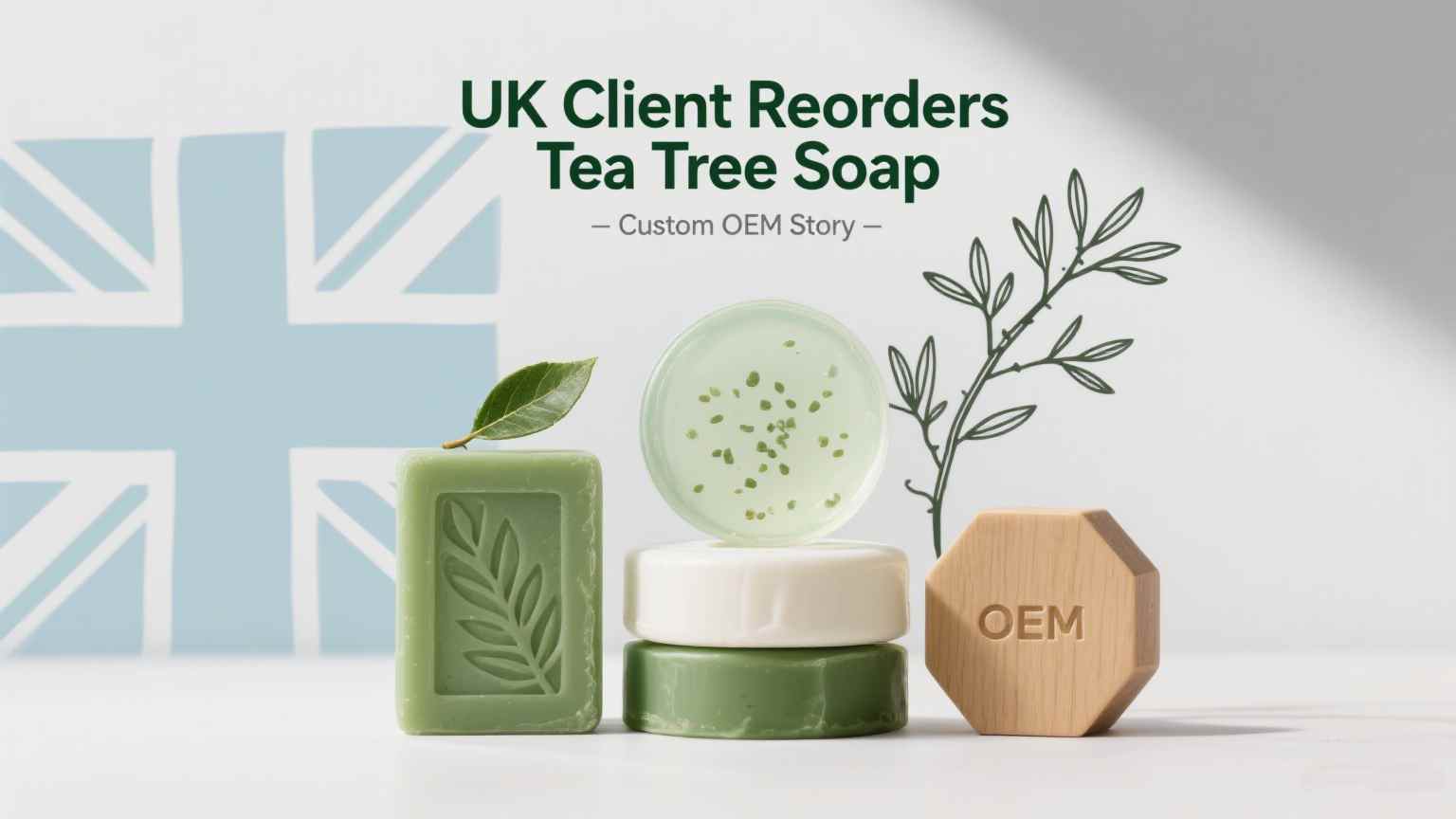 Le client britannique réorganise le savon d'arbre à thé |  Histoire OEM personnalisée
